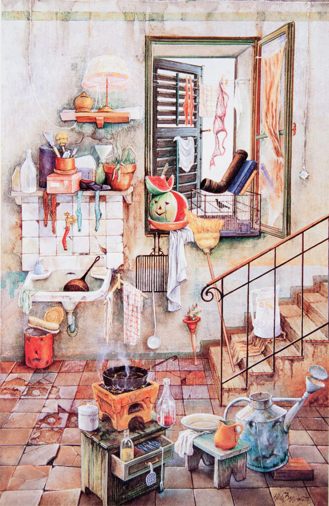 "L'anguria che ride" cm. 35x50. Olio su tavola. 1992