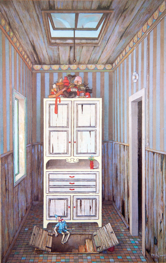 "Pinocchio 2" cm. 40x60. Oliio su tavola. 1993